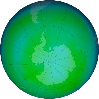 Antarctic ozone map for 2006-07